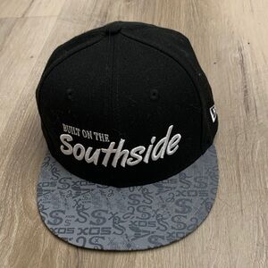 New Era Southside White Socks Black and Gray Hat Reflective